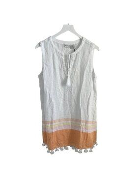 Rachel Zoe White Linen Blend Cover-Up Dress